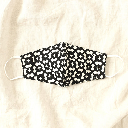 ARMOUR 3-ply Cup Batik Face Mask, in Black